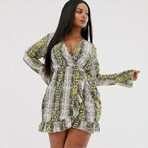 Snakeskin Print Wrap Dress
